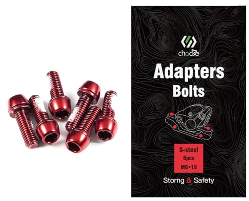 CNC MTB Caliper Bolts,Bike disc Brake Caliper Bolts M6x18mm Steel Alloy，Red