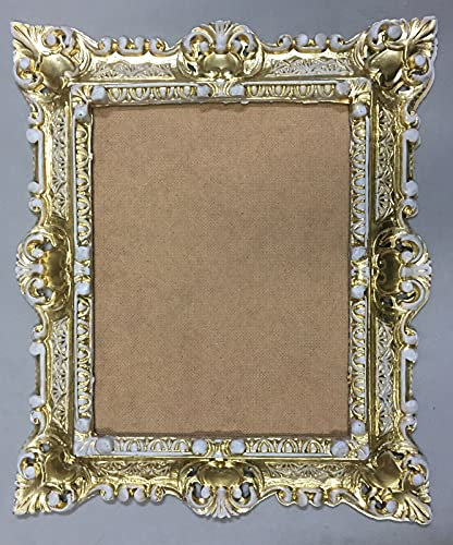 artissimo Marco de fotos barroco dorado blanco 45 x 38 30 x 24 cm, rectangular, diseño antiguo, marco con cristal protector 3047