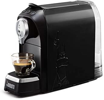 Bialetti Sarribaer, Espresso Café Máquina por Aluminio Cápsulas, 1200W, Negro