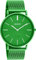 Oozoo Vintage Damen Uhr - Grüne Armbanduhr Damen mit 20mm Mesh Armband - Analoge Damen Armbanduhr in rund - auch als Damen Uhr passend - C20273