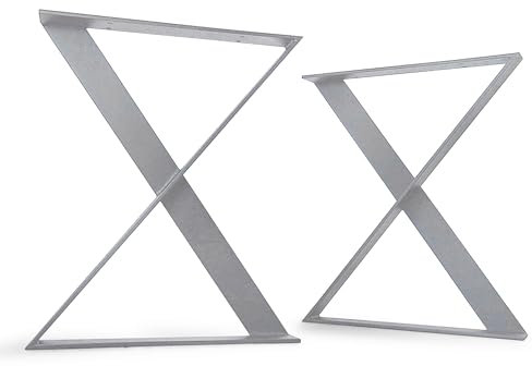 modernLOFTart Tischbeine Metall Tischkufen 2 Stück in Z Form - Tischgestell Metall aus 1cm Dickem Flachstahl Gefertigt - Tischfüße für Esstisch, Schreibtischbeine, Konferenztisch Füße