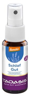 TAOASIS Schlaf gut® Raumspray Mini 10 ml – 100 % naturreine ätherische Öle – Bio-zertifiziert – Lavendel, Orange & Vanille – Vegan – Demeter-Qualität – Made in Germany
