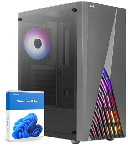 dcl24 Gaming PC AMD Ryzen 5 4500, GTX1650 4GB - 500GB SSD, 16GB DDR4, Gamer PC mit 6x4.1 GHz, Rechner mit WLAN, Computer mit Windows 11 Pro [18923]