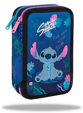 CoolPack Stitch 2-Fach Federmäppchen gefüllt – Schulmäppchen mit Stitch Motiv | Etui für Schule, Freizeit, Schreiben, Malen & Zeichnen