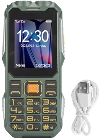 Zunate 4G Rugged Cell Phone, 2.6 Inch Unlocked Phone for Seniors, Big Button Large Fonts Big Icons, Dual LED Flashlight, Loud Volume, Dual SIM Dual Standby, Voice Broadcasting (Green)