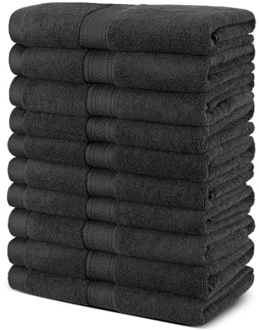 Myooka Badetuch-Set 10 Stück 600 G/m² 100% Frottee-Baumwolle Hochwertige Handtücher Sehr Saugfähig Für Badezimmer Dusche Täglichen Gebrauch – Maschinenwaschbar (70 X 140 cm, Grau)