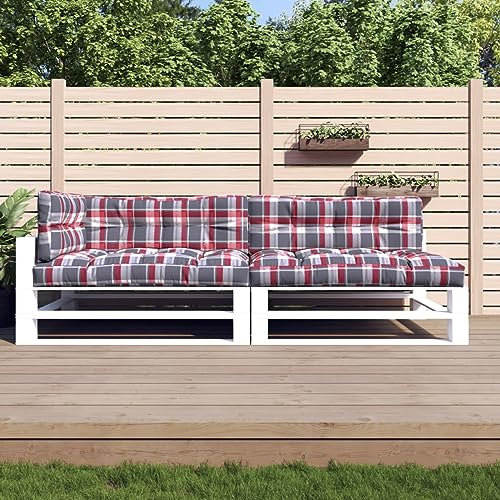 ShGaxin Palettensofa-Auflagen 5 STK Palettenkissen Outdoor, Europaletten Sitzkissen Outdoor, Paletten Rückenkissen, Rot Karomuster