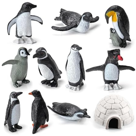 MisFun 11-teilige Pinguin-Figuren, Antarktis-Figur, Meeressimulation, PVC-Figuren, Meerestiere, Miniaturen, kleine Meerestiere, zum Spielen oder als Dekoration