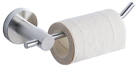 Mooche 304 Edelstahl Toilettenpapierhalter, 21cm Klopapierhalter zum Bohren mit verdeckten Schrauben, robuster WC Rollenhalter für Badezimmer und Küche, Gebürstet