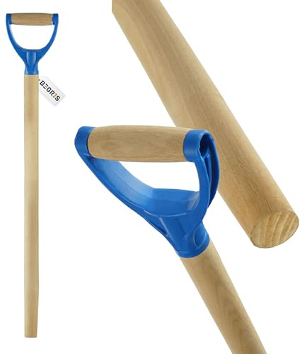 BEGRIS® Spatenstiel 90 cm, Holzstiel, Gerätestiel, Buchenholzschaft mit Griff, Langlebiger und Strapazierfähiger Ersatzstiel
