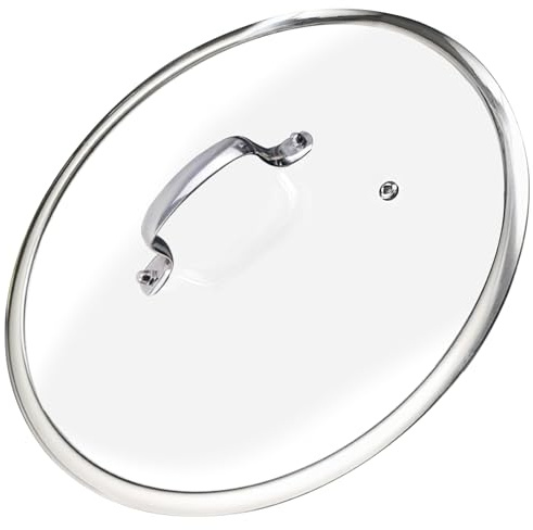Cylvoorp Premium Tempered Clear Glass Lids, 11, 12, 13 Stainless Steel Replacement Lid for Pots, Pans and Skillets, Large Glass Covers with Steam Vent