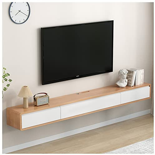 Mueble de TV Flotante para Montar en la Pared, Consola de Almacenamiento para Centro de Entretenimiento Multimedia con Puerta y Espacio de Almacenamiento (Color: A, tamaño: 140 x 24 x 20 cm)