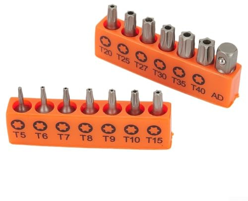 ZWEquipint 14-teiliges Torx-Schraubendreher-Bit-Set, mit Loch für T5 bis T40, 25 mm Länge, aus legiertem Stahl, elektrische Schraubendreher-Bits, für Reparaturarbeiten