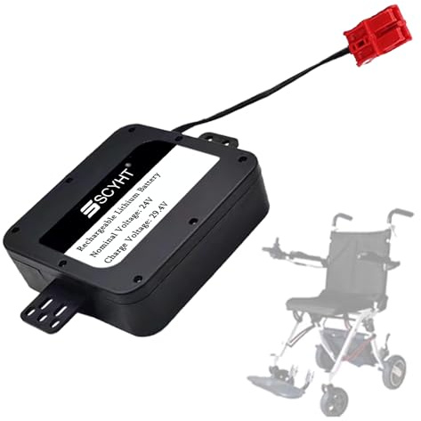 SSCYHT Lithium Battery 24V 12Ah 12.8Ah 10Ah Replacement Battery 24V Electric Wheelchair Batteries 10Ah Li-ion Batteries for 200W - 308W Motors with Hook Up,24V12Ah Red Anderson