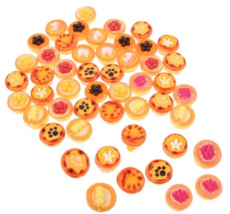 FUNOMOCYA 10PCS Miniature Egg Tart Models Dollhouse Kitchen Accessories Realistic Tiny Dessert Decor for Pretend Play Cooking Game Party Supplies