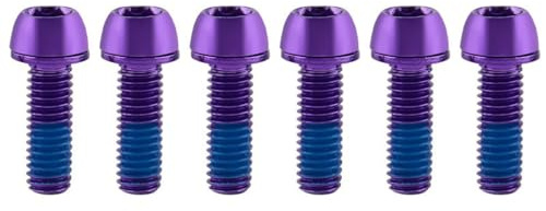Wambere 6 Stück M6x17mm Eisen Fahrrad Vorbau Schrauben Fahrradschaftschrauben,23x17x10mm,für Fahrrad MTB Rennrad Scheibenbremse Vorbau Lenker Klemmschrauben Leichtbau Schraubenset,Lila