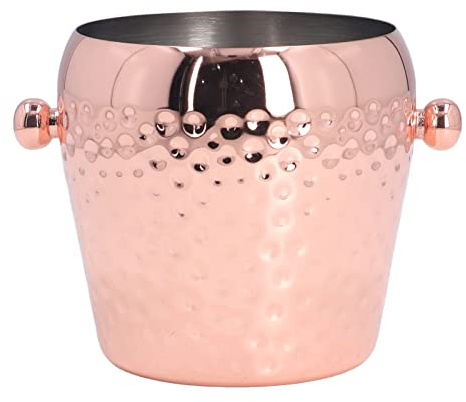 Adfaga Champagne Bucket Ice Bucket Stainless Steel Large Capacity 1000ml Elegant Wine Chiller Cooler for Party Bar Home Entertaining (Copper Plating)