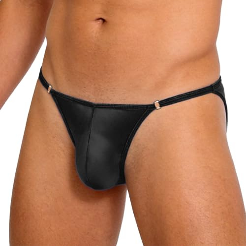 Linjinx herr bikinitrosor sissy underkläder trosor livstycket kalsonger män gay crossdresser trosa underkläder slip ouvert wetlook cocktail svart en storlek
