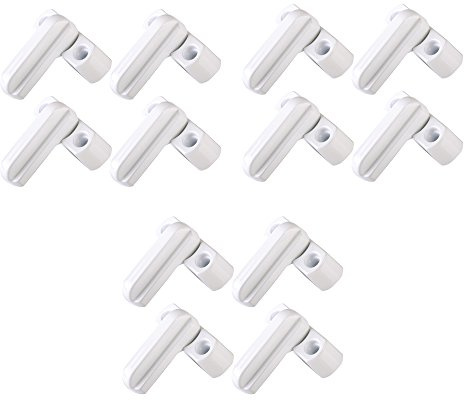 4pcs/8pcs/12pcs Sash Blocker Window Jammer - White Zinc Cast Alloy - Extra Security Locks for UPVC/PVC Door/Window Restrictor Lock (12)