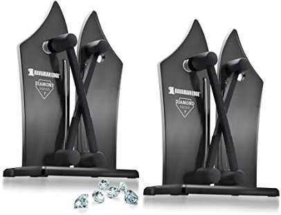 Bavarian Edge Messerschärfer DELUXE Set – Messerschleifer für alle Messer inklusive Sägemesser – Messerschärfer Profi aus Wolframkarbid – Diamond Edition – 2 Stück