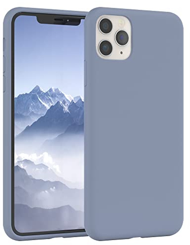 EAZY CASE Premium Silikon Handyhülle kompatibel mit iPhone 11 Pro Max Slimcover mit Kameraschutz und Innenfutter, Silikonhülle, Schutzhülle, Bumper, Handy Case, Hülle, Softcase, Stahl Blau