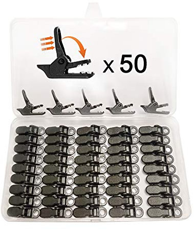 YIXISI 50PCS Zelt Clips, Set Plane Clips, Planen-Klemmen, Winddichte Markisen Clips, Clips Camping für Outdoor