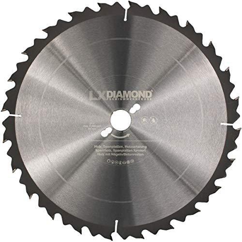 LXDIAMOND HM Hartmetall Kreissägeblatt 700mm x 30,0mm Z40 Premium Sägeblatt Nagelfest Trapezzahn für Bauholz zum Sägen mit Wippsäge Tischkreissäge Kreissäge Kappsäge Brennholzsäge Tischsäge 700 mm