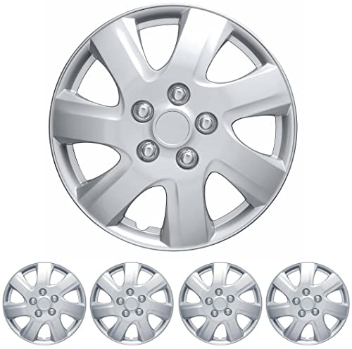 BDK 16 Inch Hubcaps Set of 4 Automotive Wheel Tire Covers Accessories, Compatible/Replacement for Chevy Chevrolet Dodge Ford Honda Mazda VW Volkswagen and More