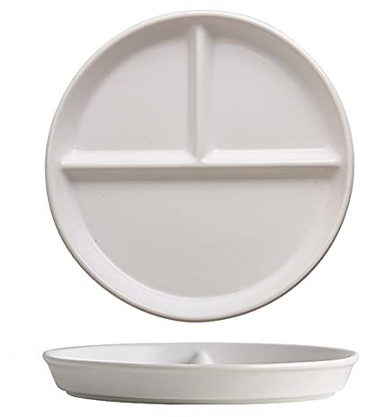 OnePine Porcellana Piatti da Portata Piatti da Pranzo Divisi Piatto Diviso in Tre per Dieta Piatto Dimagrante Ceramica Piatto da Insalata