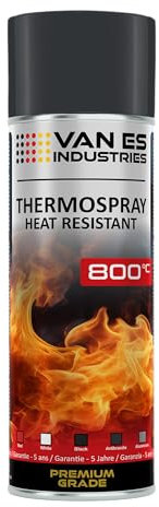 VE-INDUSTRIES Thermolack Spray Ofenlack Auspufflack Hitzebeständiger Lack Ofenfarbe Anthrazit matt 800°C