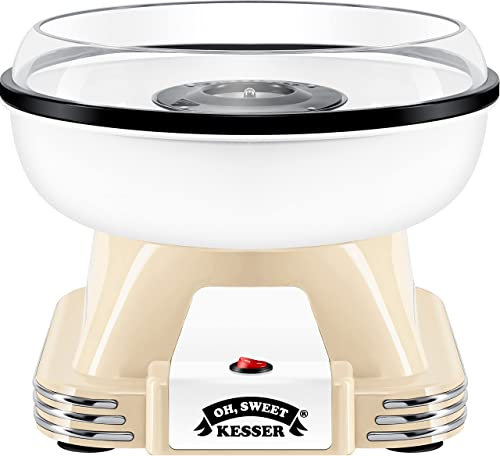 KESSER® Juego de máquina de algodón de azúcar para tu hogar – con 30 Varillas de algodón de azúcar y cucharas medidoras – Máquina de algodón Retro – Máquina de algodón de azúcar con Accesorios