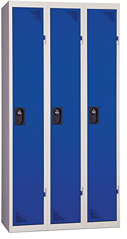 Vestiaire Industrie Propre - en kit - Bleu - 3 colonnes - Largeur 90cm