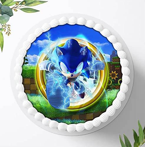 Für die Geburtstags Torte, Zuckerbild kompatibel mit: SONIC Tortenbild, Essbares Foto für Torten, Fondant, Tortenaufleger Ø 20cm, 0875z Ama