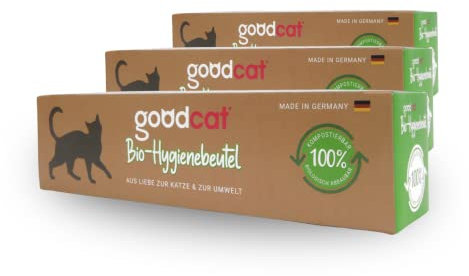 goodcat Bio-Hygienebeutel 3er Pack (3x33 Beutel) - Beutel für Katzenstreu - zur Entfernung von benutztem Katzenstreu - Ideal, um das Katzenklo Sauber zu Halten