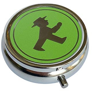 AMPELMANN Pillendose | PILLENDEALER | Geher grün | lebensmittelechter Schutzlack | 5,5 x 5 x 1,5 cm | Weißblech | Souvenir | Berlin