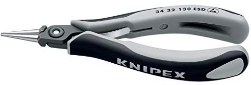 Knipex 34 32 Elektronikzange, Rundzange/Backen 24mm, gebogen 134 mm ESD