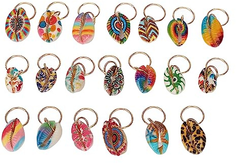 Sonew 20pcs Shell Dreadlocks Pendants, Exqusite Hair Braiding Pendant Clips Hair Accessories Decoration for Women Girls Hairstyle