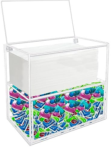 Watpot Acryl-Wäschetrockner, Blatt-Behälter, Behälter, Behälter, Spender, Halter für Waschküche, Organisation