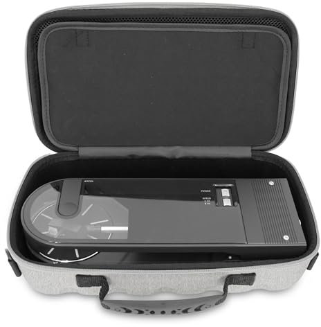 CASEMATIX Étui de Transport Compatible avec Audio-Technica AT-SB727 Tourne-Disque Vinyle Portable Sound Burger – Comprend Un étui de Transport Uniquement avec poignée et bandoulière – Gris