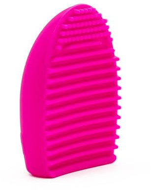 Intirilife cepillo limpiador de silicona en rosa - 7,3 x 5,5 x 3 cm - almohadilla limpiadora de brochas de maquillaje esponja limpiadora de brochas cosméticas para brochas