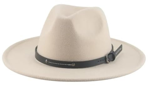 SOYNIA Fedora Trilby Filzhut Hut Hüte Für Damen Hüte Für Herren Zylinder Filzkappen Solide Lässig Formell Hochzeit Dekorieren Breite 56–58 cm (Erwachsene) Beige