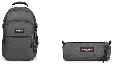 EASTPAK - TUTOR - Rucksack, 39 L, Black Denim (Grau) & BENCHMARK Single - Federmäppchen, Black Denim (Grau)