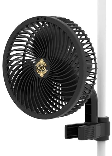 Grow Ventilator mit Clip - Oszillierend , Leise 31dB, 10 Geschwindigkeiten, EC-Motor 8W mit 595 m3/h Luftstrom, Energieeffizient, IP44 - Umluftventilator für Growzelt & Growbox (GROW JET PRO)