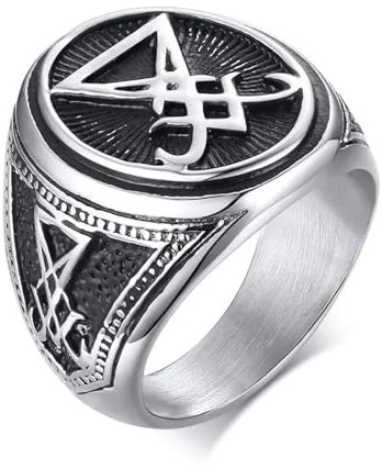 Hasdnker Ring Ringe Damen Bijouterie Herren Vintage Lucifer Satan Siegelringe Männer Punk Hip Hop Gothic Ringe 10 Silber