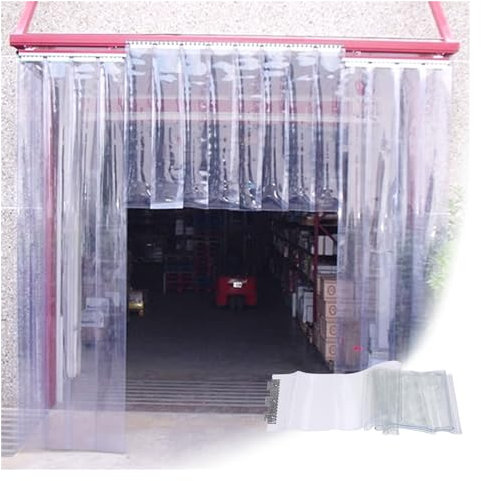 Transparenter PVC-Streifenvorhang für wärmeisolierte Türen, wasserdicht, vertikale Jalousien, Lamellenvorhang für Kühlgeschäfte (105 x 260 cm)