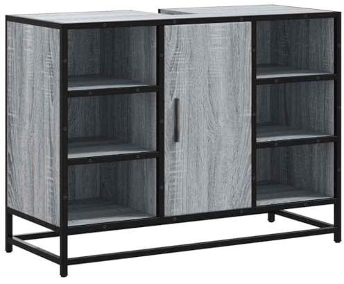 vidaXL Waschbeckenunterschrank Grau Sonoma 80x33x60 cm Holzwerkstoff