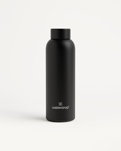 waterdrop® Edelstahl Trinkflasche 600ml - auslaufsichere Trinkflasche Kohlensäure geeignet & BPA frei - doppelwandige Thermosflasche für heiße & kalte Getränke - ideal für unterwegs, Büro & Fitness