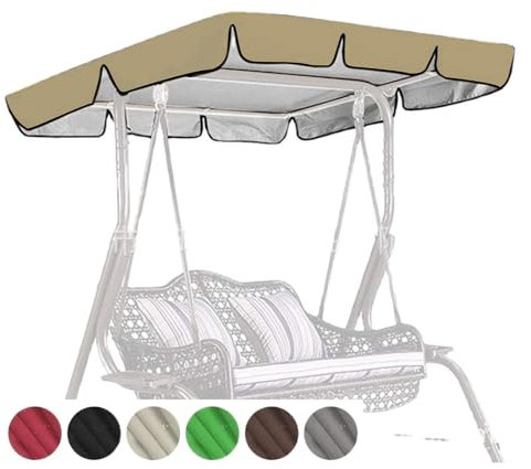 TYBEITAO Tela Oxford Recubierta De Plata 600D Toldo Columpio Jardin Resistente ai Viento Y ai Desgarro Toldo Balancin De Jardin,Beige-190 * 132 * 15cm
