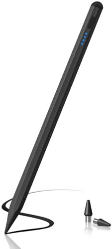 DAORANGE Universal Stylus Pen for Touch Screens, Rechargeable High Precision Tablet Stylus Pencil Compatible with iPad, Android, Smartphones and Tablets Devices (Black)