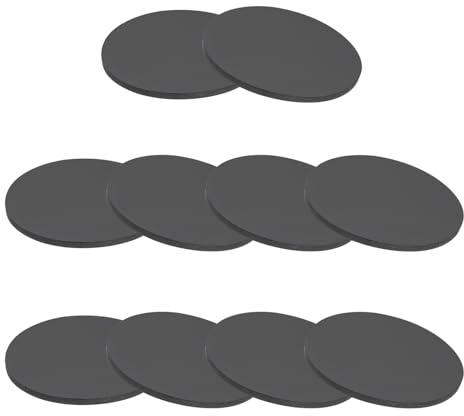 PATIKIL 10 Pz Tappetini Antivibrazioni Rotondi Gomma per Lavatrice, 60mm x 3mm（Dia x Spessore） Cuscinetti Antiscivolo per Fai da Te Artigianato Lavatrice Supporto Solido, Nero